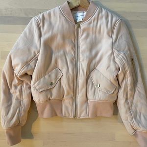 Club Monaco blush pink bomber jacket